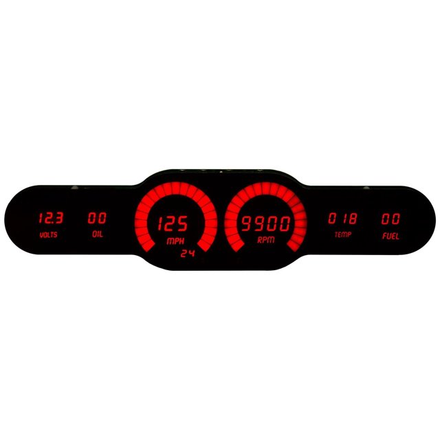 Intellitronix Universal Digital 6 Gauge LED Panel for Cars & Trucks DP10004 (Red)