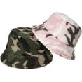thumbnail image 3 of CoCopeaunts Camo Bucket Hat for Men Winter Winter Warm Sunshade Windproof Cap Foldable Wear-Resistant Thick Lambs Wool Basin Hat, 3 of 8