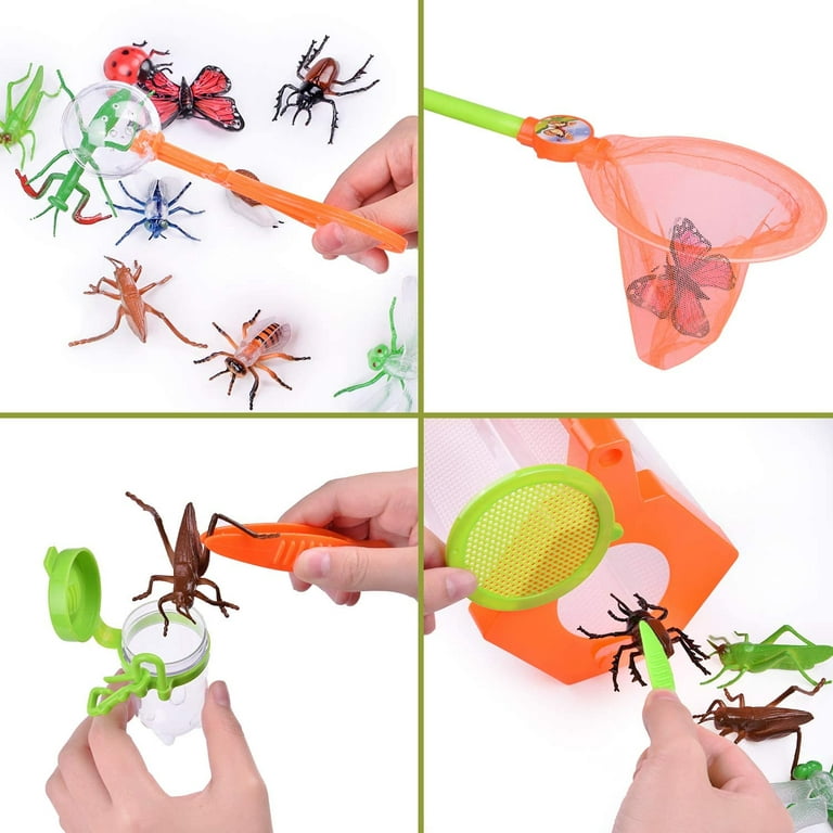 Topcobe 15PCS Bug Catching Kit with Camouflage Military Pop Up Play Tent,  Kids Camping Tent Set, Camping Toys Kids Explorer Kit, Nature Exploration  Toys Butterfly Nets for Kids 