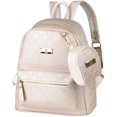 thumbnail image 1 of Girls Backpack - Girls 2 in 1 Cute Leather Backpack Shoulder Bag School Backpack Women (Beige), 1 of 5