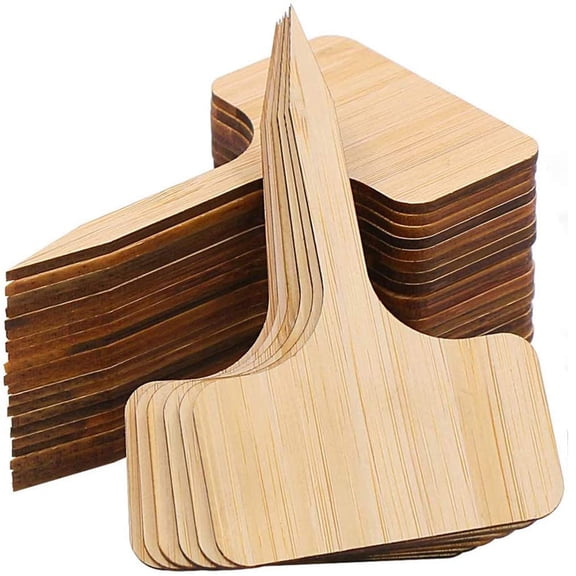 50 Pcs Bamboo Plant Labels, T-Type Garden Markers For All Kinds Of Plants Vegetables Succulents, Eco-Friendly Natural Material With Easy To Write Smooth Surface Ink Doesn’T Wash