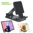 thumbnail image 5 of Adjustable Desktop Smartphone and Tablet Stand, Foldable Heavy Duty Phone Stand with Non-Slip Rubberized Grips and Weighted Base Compatible with iPhone, iPads, Tablets and Nintendo Switch – Black, 5 of 7