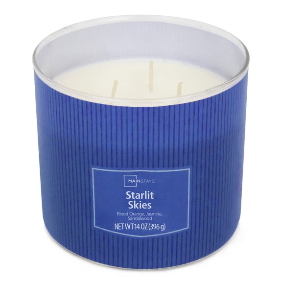 Mainstays 3-Wick Textured Wrapped Starlit Skies Scented Candle, 14 oz