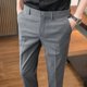 thumbnail image 4 of Pantalones de negocios de sastrería social para hombres Pantalones de traje de algodón elástico para hombre Pantalones elegantes de moda con estilo Pantalones de vestir vintage, 4 of 5