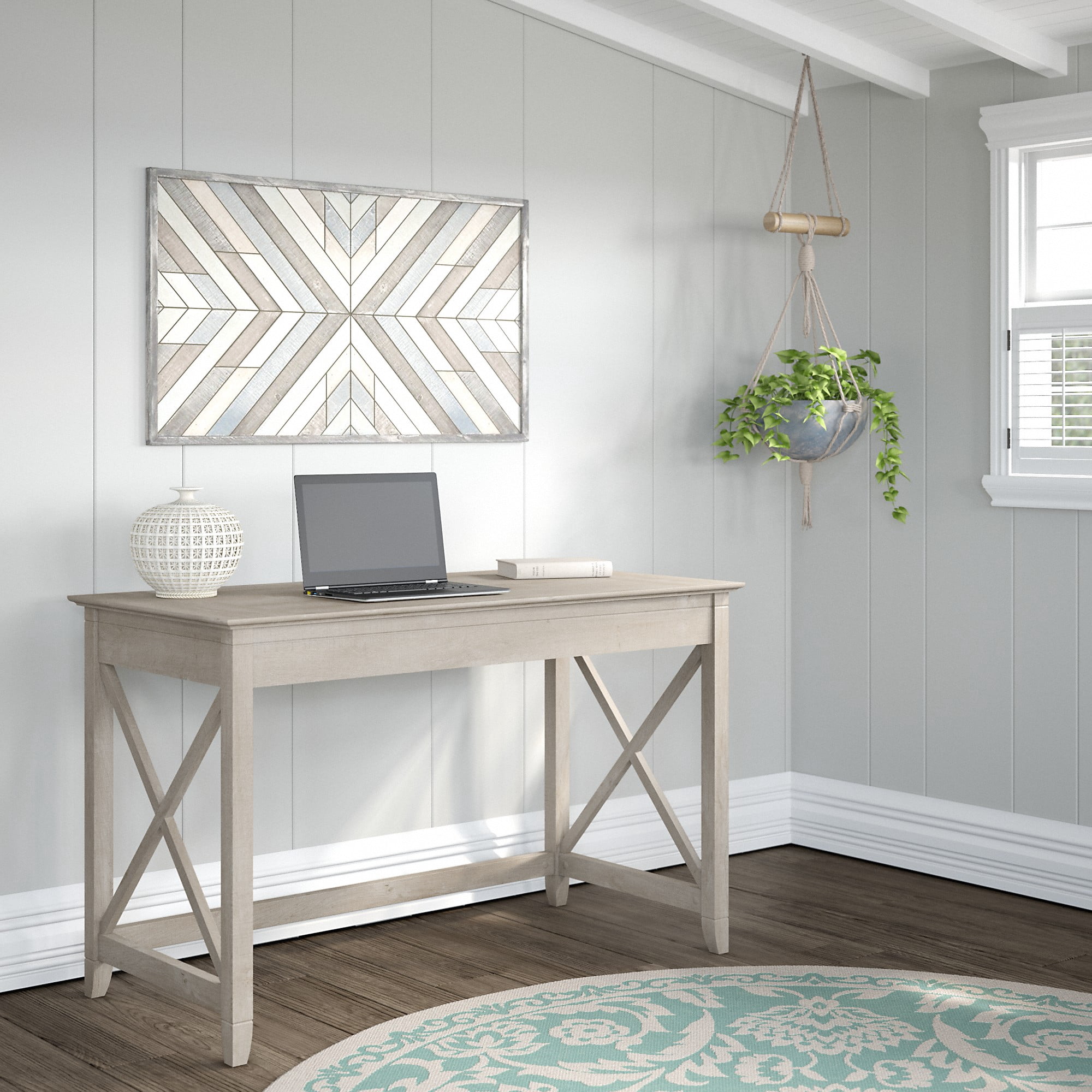 Bush Furniture Key West 48" Writing Desk, Washed Gray