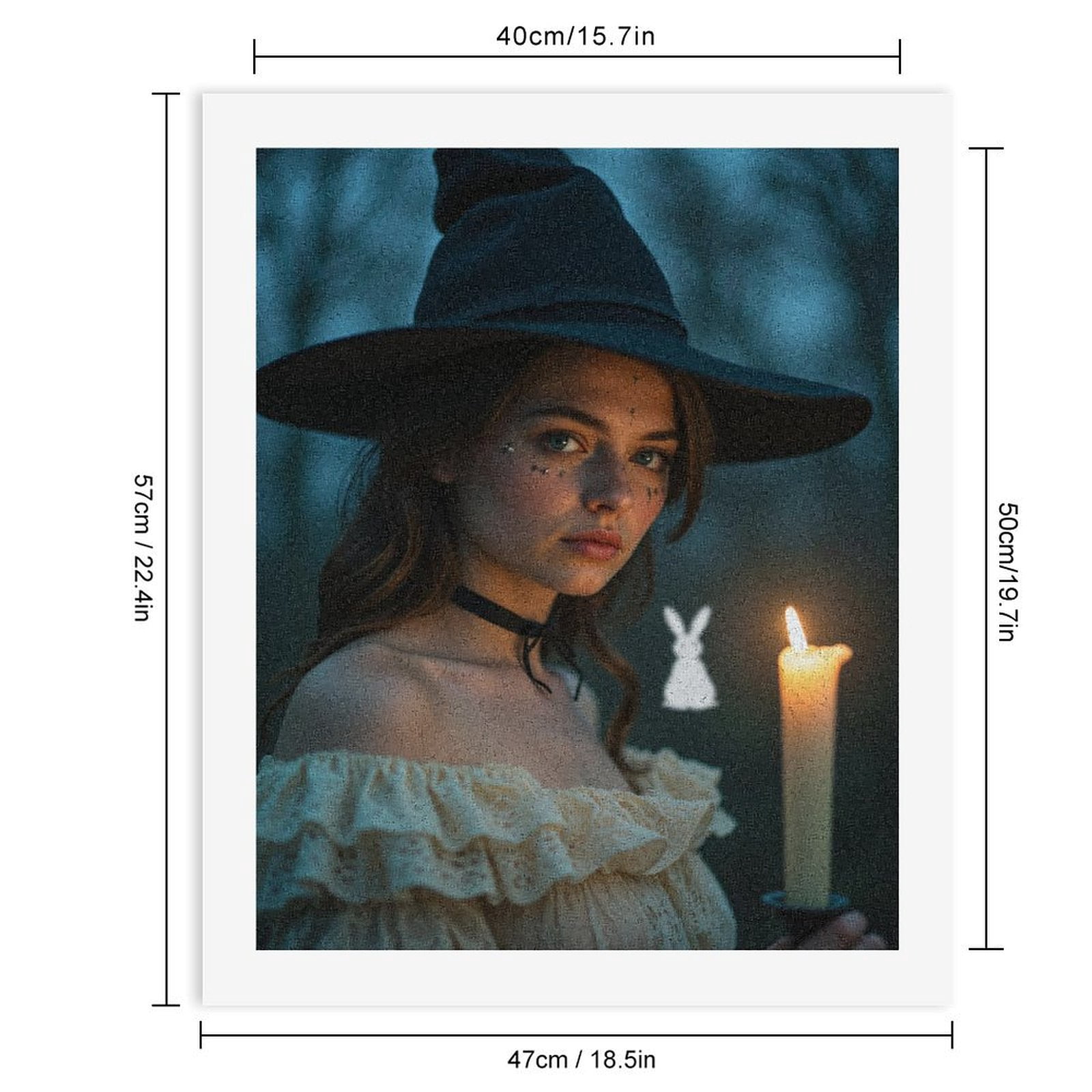 Paint By Numbers Kit for Adults Beginner - DIY Enchanted Night Candle Silhouette Canvas Painting Kits for Adults, Frameless Paint By Number for Adults for Home Wall Decor 16x20 Inch