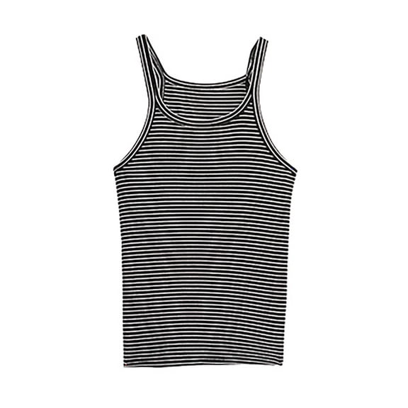 WAYUTE Womens Tank Tops Striped Sleeveless Casual Camisole for Daily Wear Layering Comfort Soft Stretch Fit Summer Basic Top