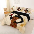 thumbnail image 2 of Castle Fairy Modern Black Female Figure Holding Wine Queen Comforter Set 3 Pieces,Abstract Tribal Print Style Comforter Sets Queen,Beige Gold Red,Black Reversible,1 Comforter and 2 Pillowcases, 2 of 6