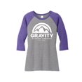thumbnail image 1 of Gravity Outdoor Co. Chemise Raglan à Manches 3/4 pour Femmes - Logo Blanc - Violet/gris - m, 1 of 1