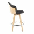 thumbnail image 4 of LumiSource Ahoy 26 in. Natural Base and Back Swivel Polyester Counter Stool - Set of 2, 4 of 8