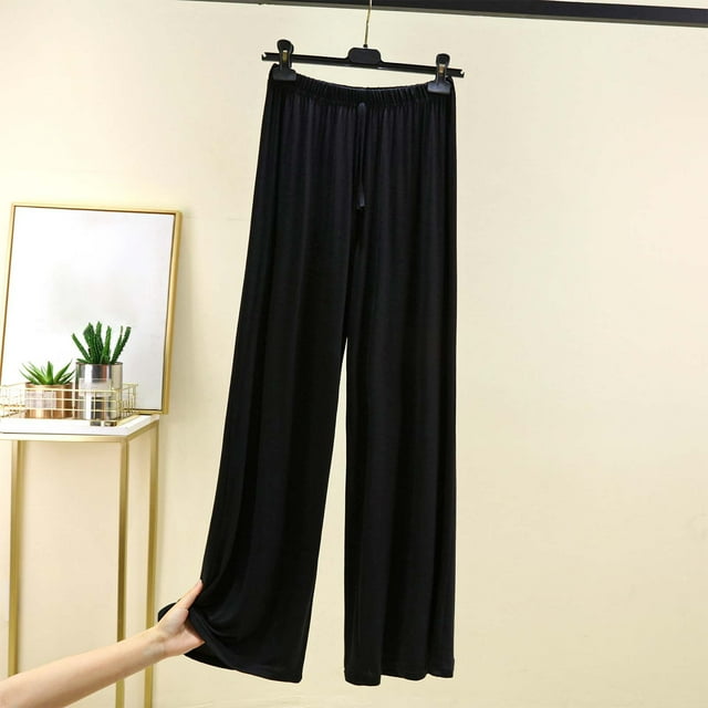 asjyhkr Womens Wide Leg Pants Loose Fitting Soft Comfy Modal Sleep Pants Summer Lounge Trousers