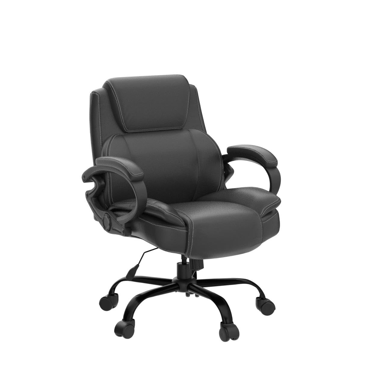 400lb Heavy Duty Office Chair, Ergonomic 43" H High-Back Executive Chair with Adjustable Lumbar Support
