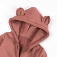 thumbnail image 5 of ZyeKqe Newborn Rompers Full Zipper Hooded Long Sleeve Cotton Casual Comfy Fall Winter Warm Loungewear Jumpsuits for Toddlers(6-9 Months,Red), 5 of 9