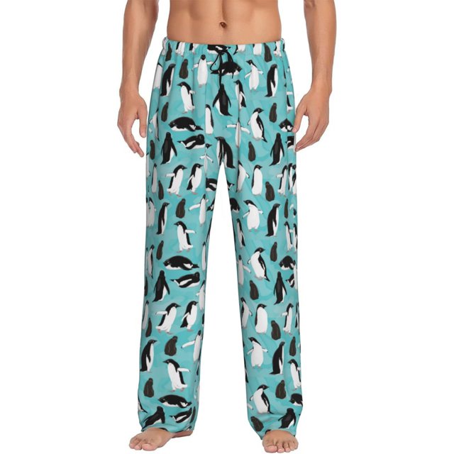 Balery Penguins Pantalones de pijama para hombre, pijama ultraligero, pantalón de descanso-X-Large