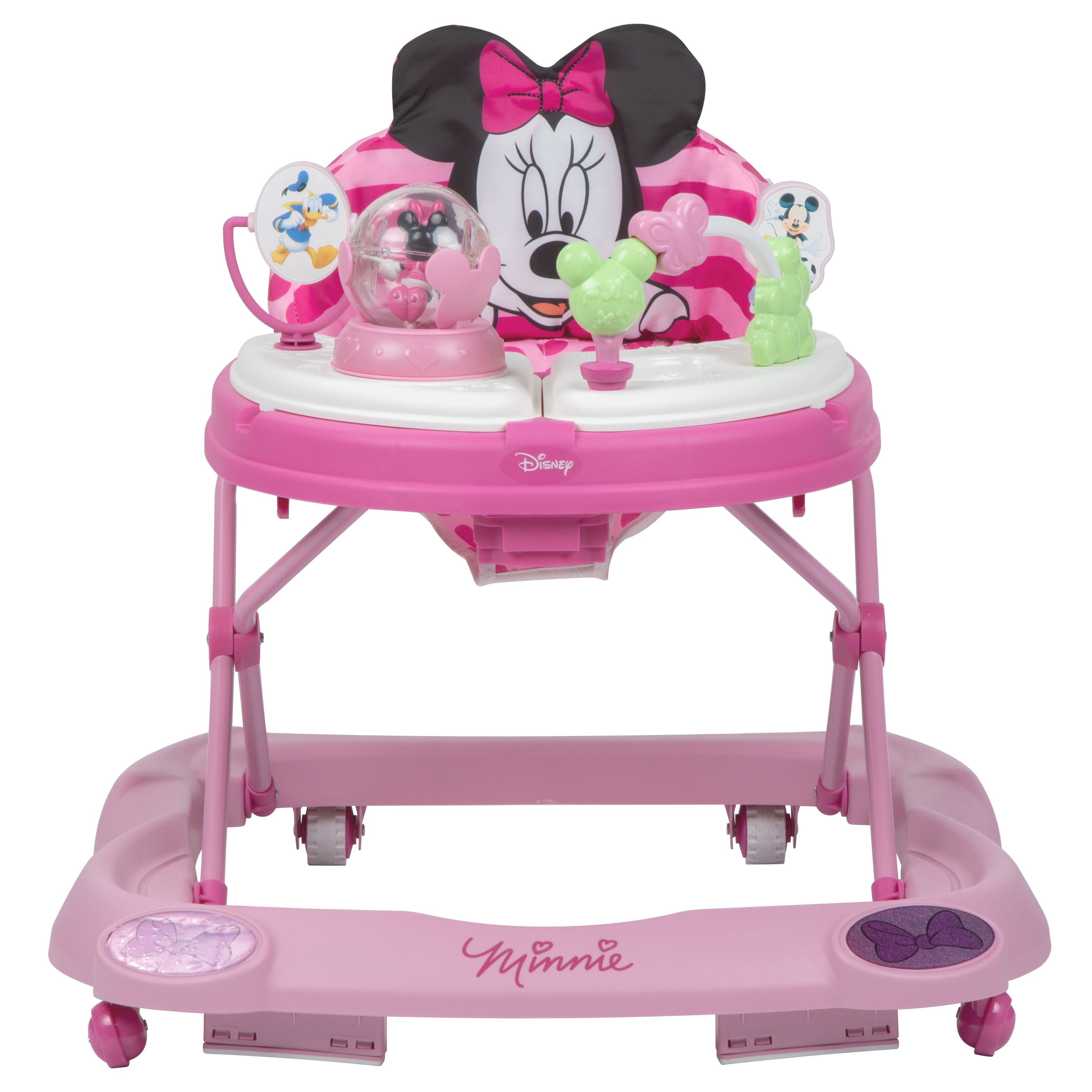 Baby Walker Minnie Dotty Padded Seat Adjustable Ready Set Music And Lights