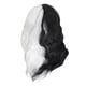 thumbnail image 1 of Peluca rizada sintética suave hasta los hombros peluca ondulada resistente al calor blanco y negro 15 pulgadas elegante elegante para fiesta de Halloween para dama ANGGREK Otros, 1 of 7