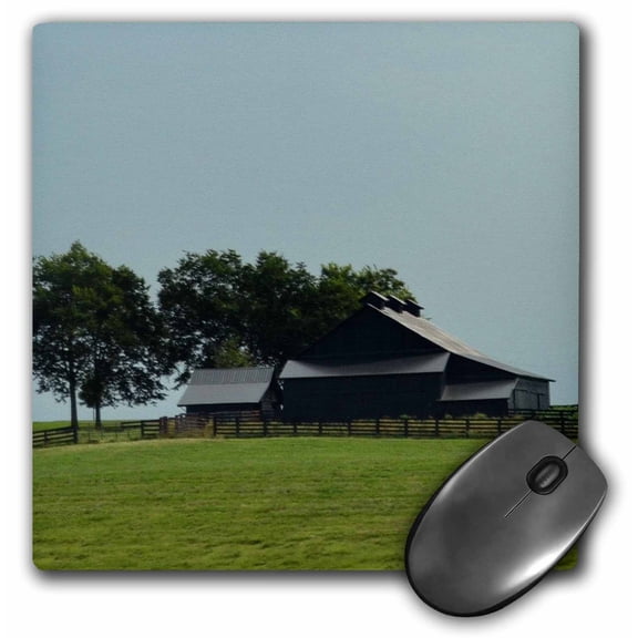 3dRose, A dark gray barn in a meadow in Kentucky, MousePad