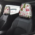 thumbnail image 2 of Kdxio Snowflakes Santa Claus Pattern Print 2 Piece Car Head Rest Covers Set Auto Front/Rear Seats Headrest Cover Universal Fit Most Cars,Sedan, SUV, 2 of 9