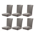 thumbnail image 1 of Matsuzay 6x fundas para sillas suaves y cómodas hechas con poliéster para aplicaciones amplias con superficies lisas Decoración del hogar Gris plateado, 1 of 6