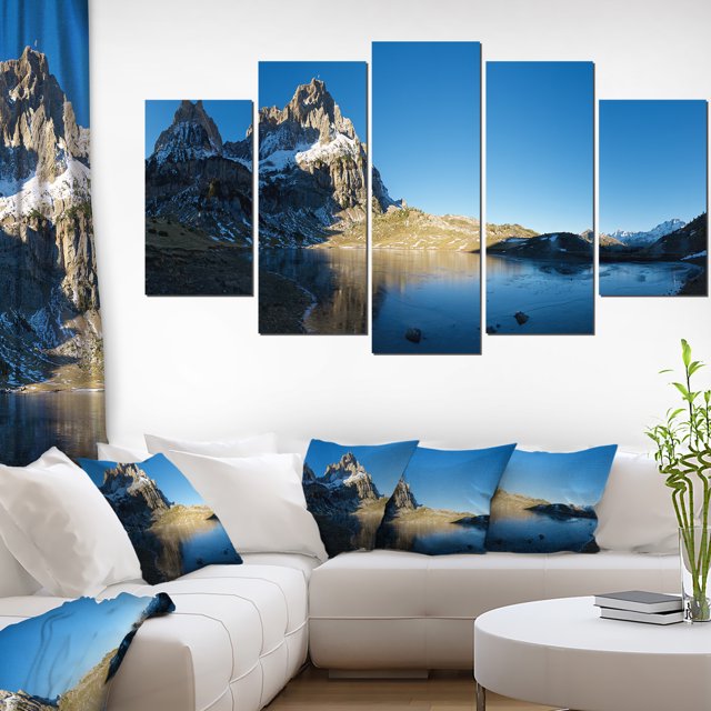 Payrenees Mountains Landscape - Modern Seascape Canvas Artwork