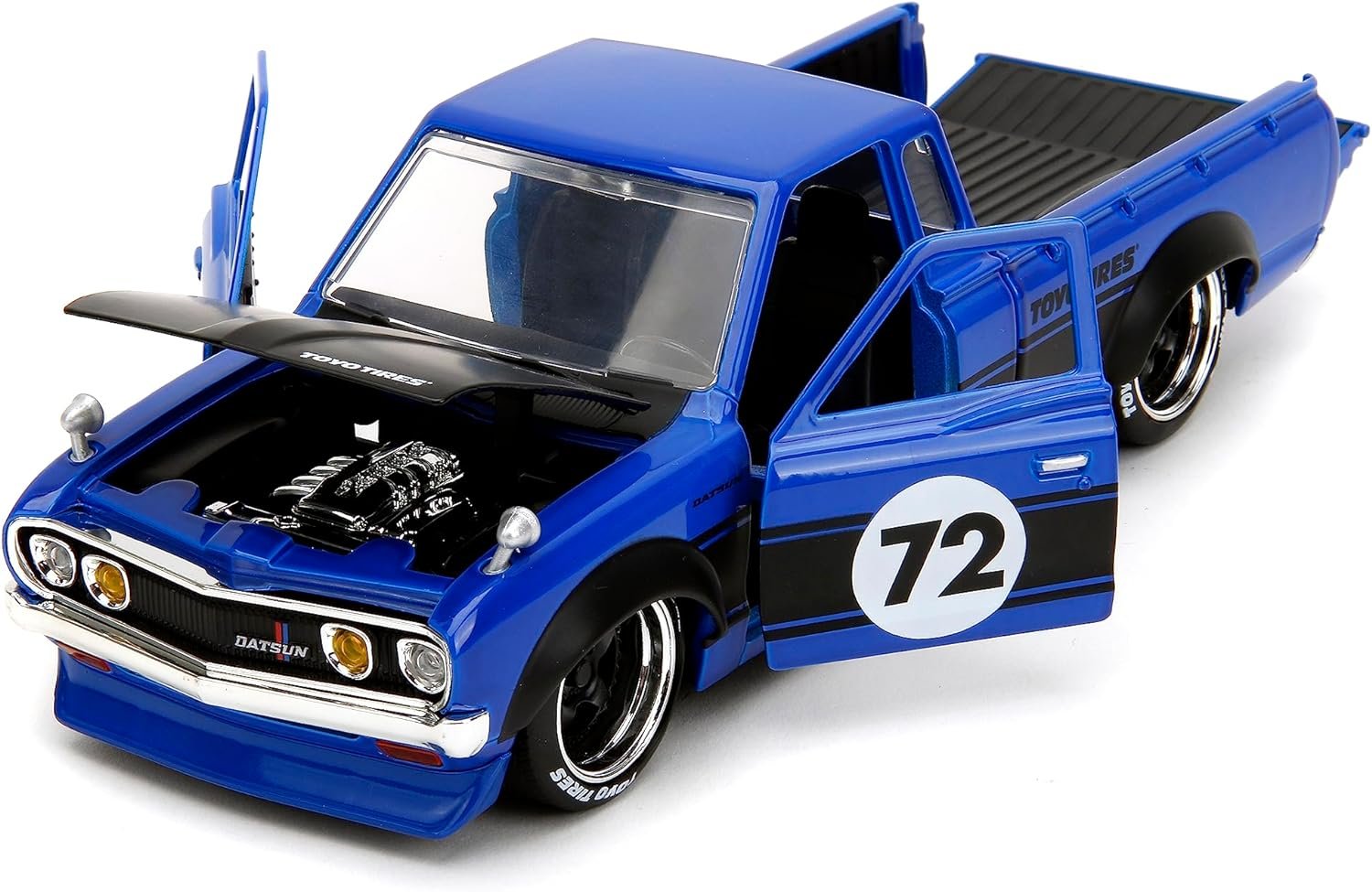 Jada Toys 1972 ダットサン　620 ピックアップ Jada 1972 Datsun 620 Pickup Truck #72 Blue Metallic, Black Stripes