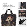 thumbnail image 4 of FORMRS 16" Laptop Bag Carrying Sleeve Case with Handle Travel Shoulder Briefcase, Skeleton with Flowers Pattern, 4 of 8