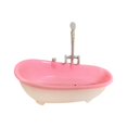 thumbnail image 2 of 1: 6 Scale Dollhouse Bathtub Dollhouse Decoration Kids Pretend Toys Miniature Dollhouse Electric Tub Model Toy for 12inch Doll Figures Gifts Light Pink, 2 of 8