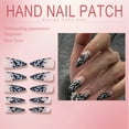 thumbnail image 5 of RAGUPEL 24Pcs Glue on Nails for Women,Hand-Drawn Lines Stiletto Press on Nails,Glossy Design Long Press on Nails,Press on Nails Summer for Party,Daily Life,Taking Pictures,Dating,Style1, 5 of 7