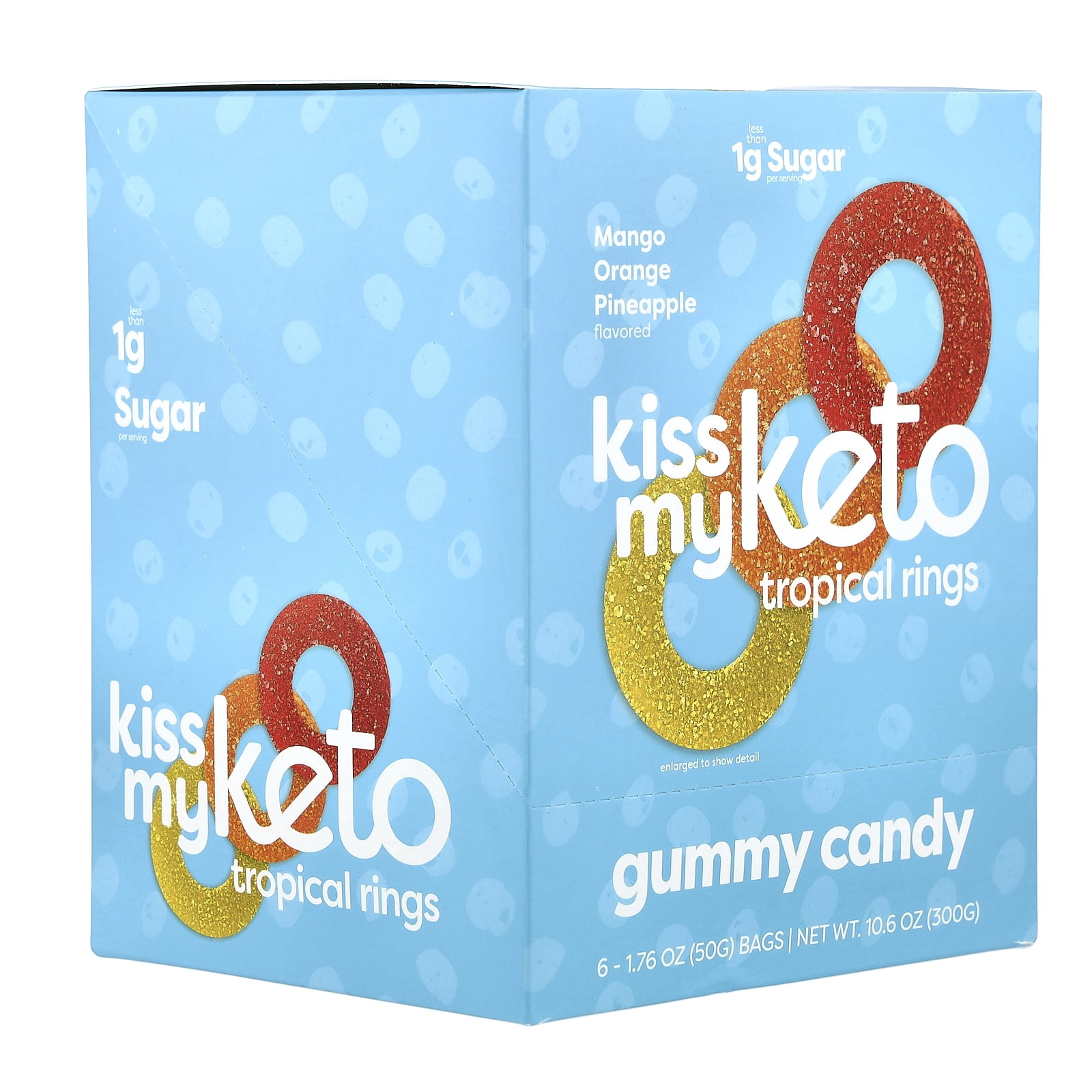 Kiss My Keto Gummies Candy – Low Carb Candy Gummy Rings, Keto Snack Pack – Healthy Candy Gummys – Vegan Candy, Keto Gummy Candy – Keto Candy Gummies (6-pack)