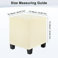 thumbnail image 2 of Uxcell 1-Pack 13" x 13" x 15" Fundas de otomán cuadradas estirables de tela de terciopelo para protector de taburete de sala de estar interior [Beige], 2 of 7