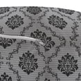 thumbnail image 3 of Damask Grey Pouf Cover with Zipper, Continuous Floral Victorian Pattern Grid on Stripes, Soft Decorative Fabric Unstuffed Case, 30" W X 17.3" L, Pale Taupe Dimgray, by Ambesonne, 3 of 5