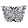 thumbnail image 1 of Wooden Decorative Butterfly Pattern Handmade Fabric Textile Block Apparel Art, 1 of 5