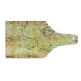 thumbnail image 2 of Island Map Cutting Board, Antique Treasure Map Grunge Rusty Style Parchment Print History Theme Boho Design, Tempered Glass Cutting and Serving Board, Wine Bottle Shape, Beige, by Ambesonne, 2 of 5