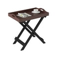 thumbnail image 4 of Lavish Home Folding Wooden End Table with Removable Tray Top (Cherry/Black), 4 of 7