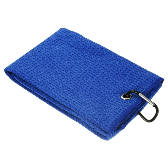 Unique Bargains 23.6'x15.7' Tri Fold Microfiber Golf Towel for Golf Sports Club Groove Clean, Blue