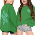 thumbnail image 2 of PMVFHDE Chandail d'Automne pour Filles Mode Décontractée Imprimé à Manches Longues Vert,100, 2 of 7