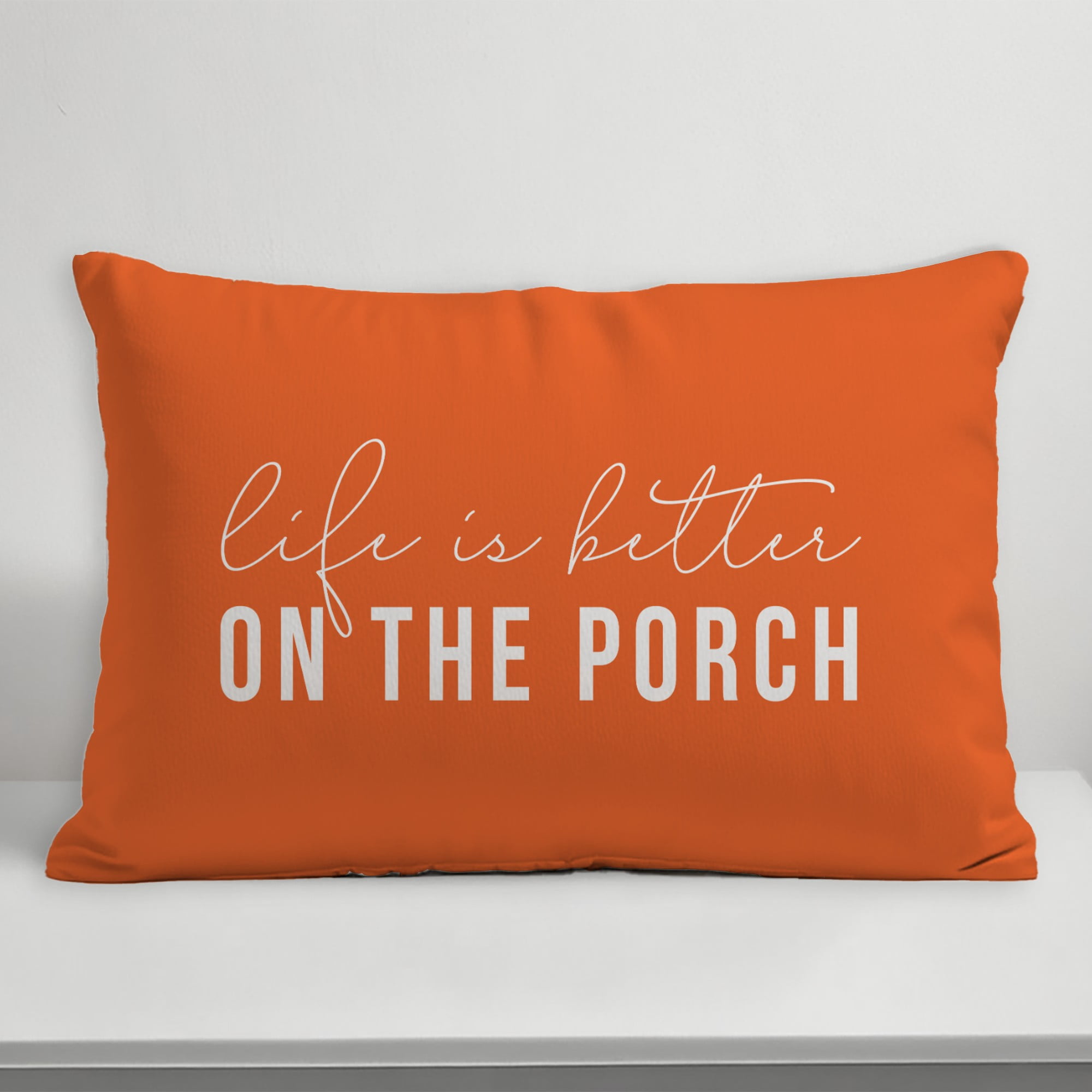Creative Products Life is Better On the Porch Orange 14x20 Indoor / Outdoor Pillow