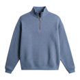 thumbnail image 5 of Blekii Men's Fleece Lined Quarter Zip Sweatshirt, Thickened Stand Collar Pullover Top, Solid Color Warm Layer for Winter, Soft Plush Interior, Casual Sporty Design, Ideal for Cold, 5 of 5