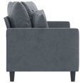 thumbnail image 2 of vidaXL Canapé 2 Places Gris Foncé 140 cm Velours, 2 of 5