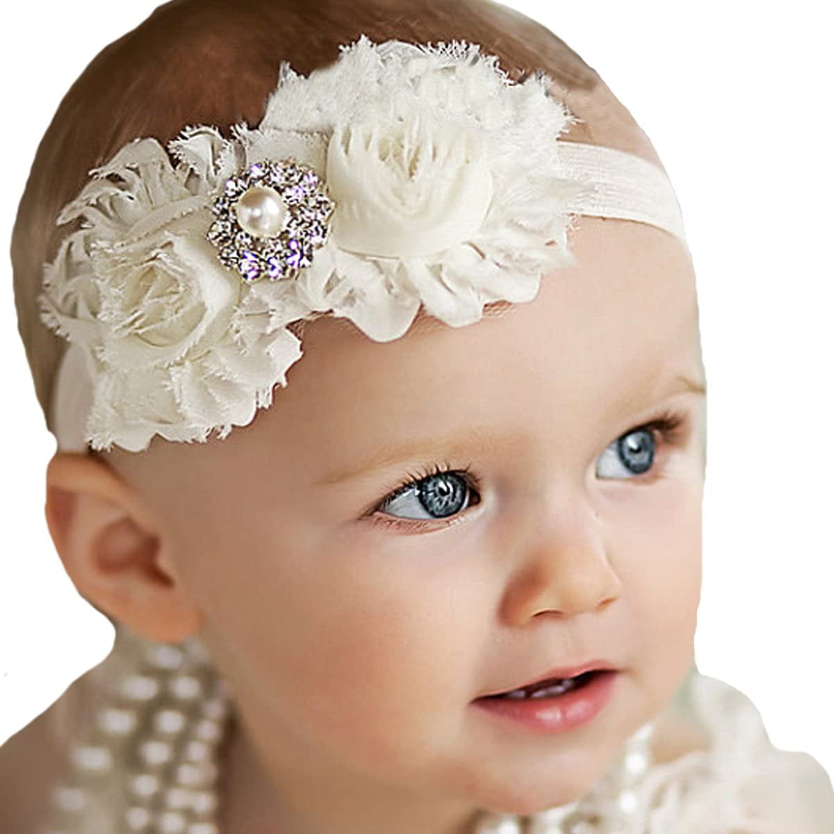 1 X Girls Baby Kids Chiffon Headbands Headwear Flower Elastic Toddler Hair Band 