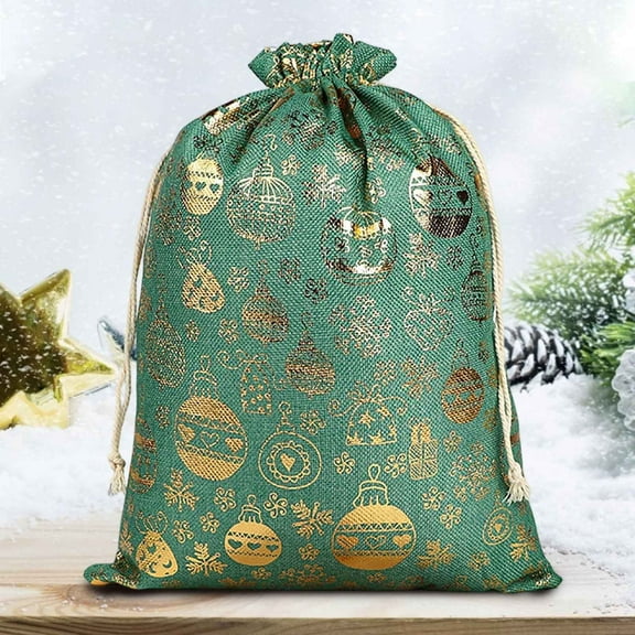 RBCKVXZ Christmas Gift Bag Sacks for Presents 8x12 Inch, Green Christmas Tree Snowman Deer Stocking Storage Sack Present Xmas Gift Bags Party Favors Bags