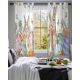 thumbnail image 3 of Spring Easter Sheer Curtains 39 Inch Length 2 Panels Set for Living Room/Bedroom, Rabbits Eggs Botanical Floral Leaf Butterfly Kitchen Curtains Grommet Curtains Window Treatments 27.5"x39"x2, 3 of 7