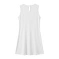 thumbnail image 4 of ClodeEU Women's Round Neck Sleeveless A-Line Mini Dress,Casual Loose Fit Sundress White,Women's Plus XXL, 4 of 8