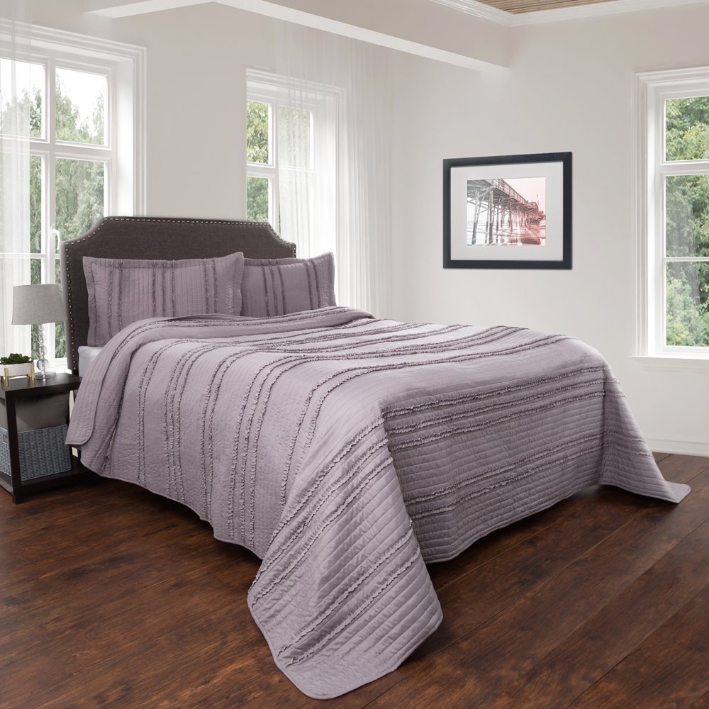 Quilt and Sham Set Hypoallergenic 2 Piece Oversized Twin Quilt Bed Set