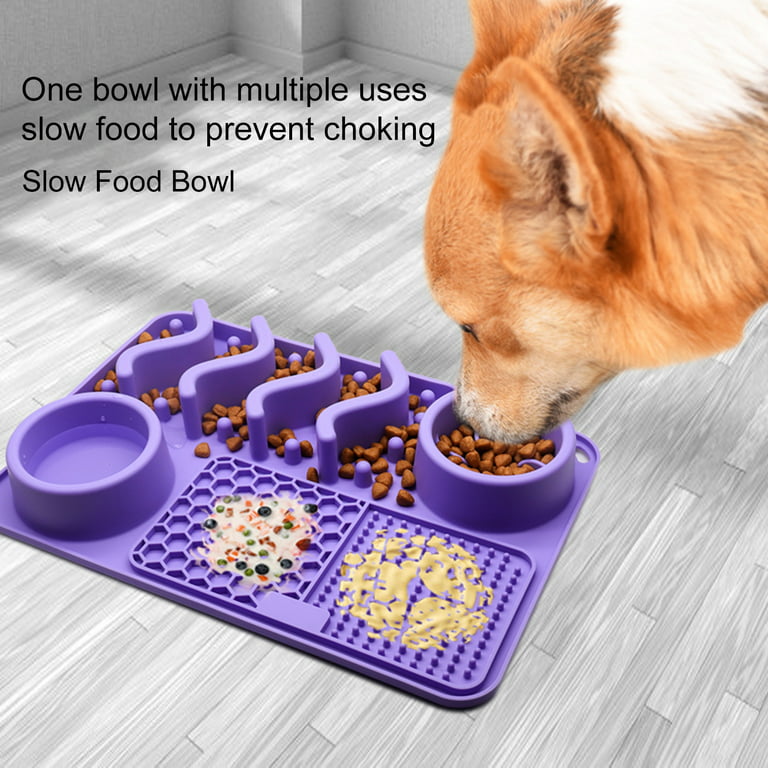 Slow Food Dish Silicone Lick Mat for Dogs, Dog Feeding Mat
