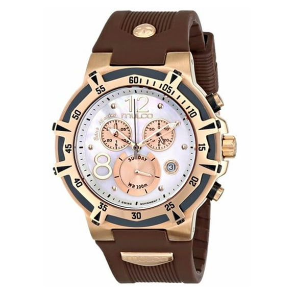 Men's MW1-29903-031 BlueMarine Collection Chronograph Brown Silicone Watch