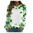 thumbnail image 2 of Hauts à Manches Longues pour Femmes St. Patrick'S Day Fashion Imprimé Large Chemisier à Manches Longues Col Rond Pull-Over Décontracté Pull-Shirt, 2 of 5