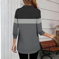 thumbnail image 5 of FRSASU Womens Tops 3/4 Sleeve V Neck Shirts Color Block Casual Business Basic Tees Summer Tops Gray XL(XL), 5 of 5