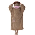 thumbnail image 4 of Adult Soft Pullover Hooded Robe Funny Cartoon Plush Loungewear,  Silly Onesie Big Mouth Monster Pajamas, Plush Hooded Lounge Dress for Halloween Party, Oversized Fleece Homewear for Family Matching, 4 of 19