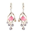 thumbnail image 2 of HOARBOEG Earring for Women Rhinestone Powder White Cat'S Eye Stone Rhinestone Geometric Diamond Pendant Earrings, 2 of 2